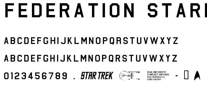 Federation Starfleet Hull 23rd font